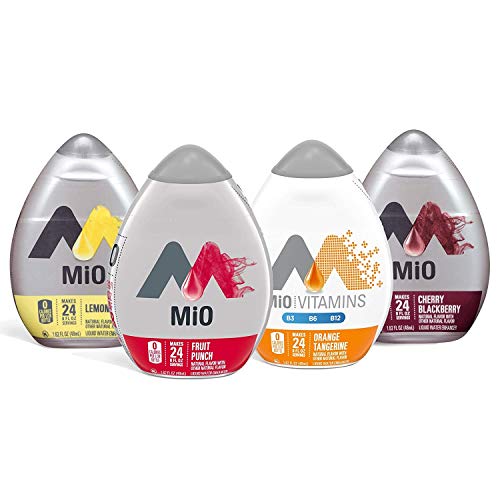 Mio Liquid Water Enhancer Variety Pack, 1 Orange Tangerine, 1 Fruit Punch, 1 Lemonade, 1 Cherry Blackberry, 4 CT