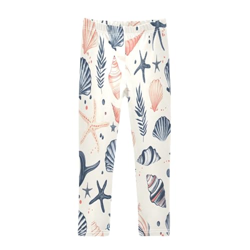 Bolaz Toddler Girls Leggings Printed Yoga Pants Leggings Sea Shells Stars for Kids