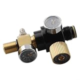 Edelstahl für HPA-Tankreglerventil, verstellbares Manometer -2800 PSI, Luftzylinder-Adapter mit /8-18UNF oder M18x1. Gewindestiftventil für komprimierte (5/8 mit Regler)