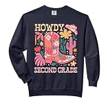 Howdy Second 2nd Grade Cowgirls Teacher Back To School Comfort Colors Adult Sweatshirt
