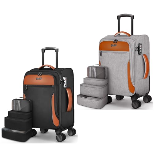 Carry On Luggage 20 Inch, Black and Grey