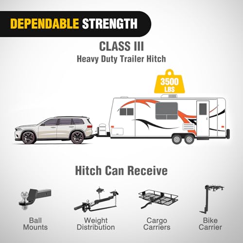 Image of Nilight Class 3 Trailer Hitch 2-Inch Heavy Duty Tow Hitch Receiver Fits 2020-2025 Ford Escape & Lincoln Corsair (Exc. PHEV) Compatible with Ball Mount Cargo Carrier Bike Rack Tow Hook