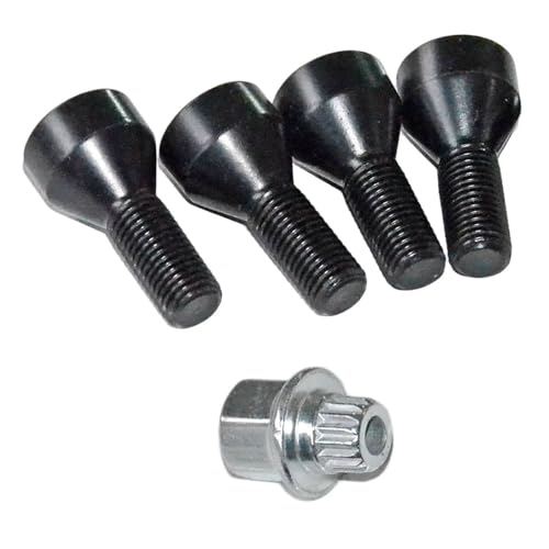 Pernos de rueda M12x1.5 negros para BMW E46 E87 E90 (juego de tornillos 36136786419)