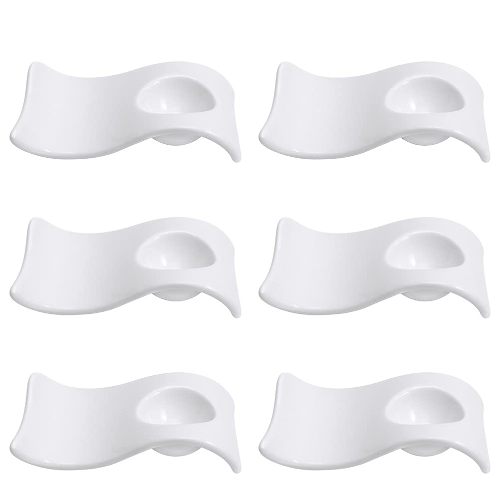 VOSAREA 6 Pièces Porte-œufs en Céramique Blanche, Supports à Œufs Pratiques et Faciles à Nettoyer pour Petit-déjeuner Élégant et Moderne