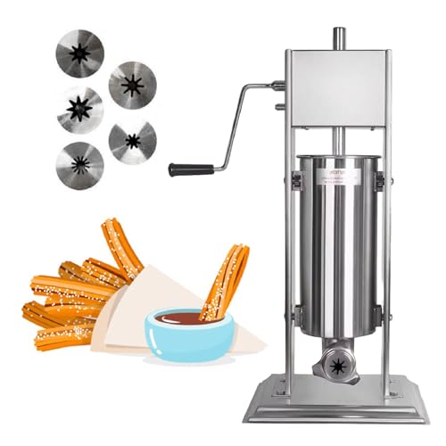 Churros comercial - Máquina de frutas latinas de acero inoxidable de 5 litros con 5 boquillas, resistente, adecuada para uso comercial o doméstico