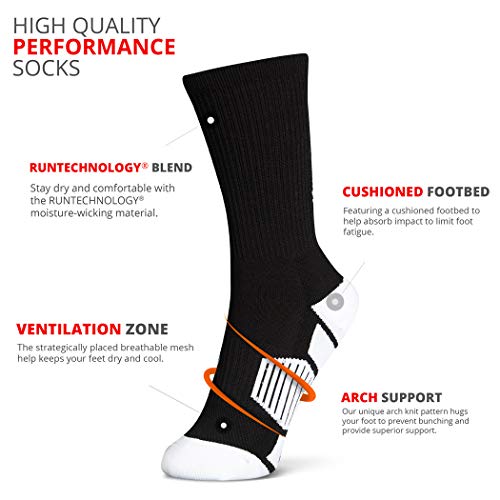 Image of ChalkTalkSPORTS Basketball Socks - Cushioned Mid-Calf Crew - Youth & Adult | Moisture-Wicking Performance Blend, Athletic Basketball Gear, Stay-Up Technology, Arch Support, Breathable, Boys and Men