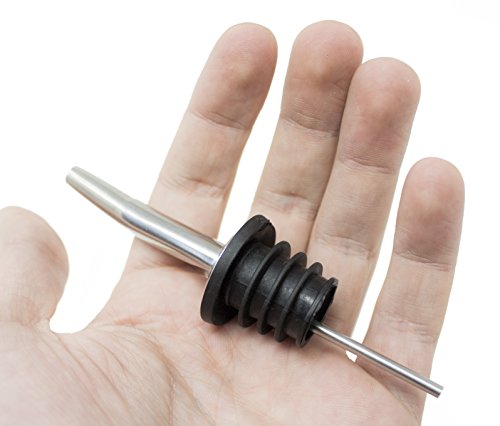 12 Stuks RVS Schenktuiten - Lekvrije Schenker/Schenkdoppen voor Cocktails met Rubberen Afsluit Ring - Past op Elke Fles - Image 3