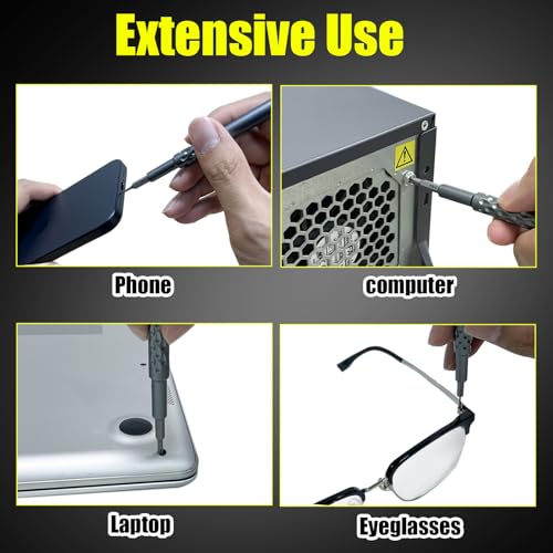 Kaisi Precision Screwdriver Set 28 in 1,Mini Flathead and Phillips Torx T1-T20 Star Pentalobe CRV Small Screwdriver Set for Sunglasses, Computer, Watches, Electronics, Eyeglasses Tools Repair Kit - Thumbnail 5