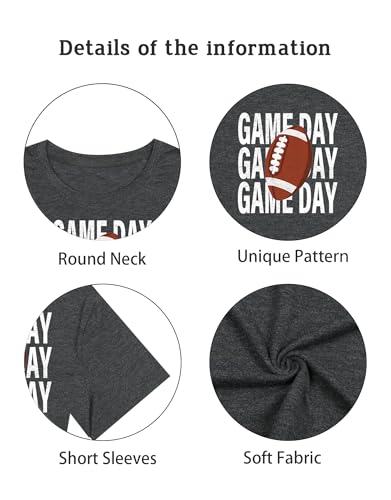 Image of Football Shirts for Women Game Day T Shirts Football Outfits