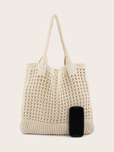 Bolso Tote de Playa para Mujer ENBEI, Diseño de Ganchillo miniatura 5
