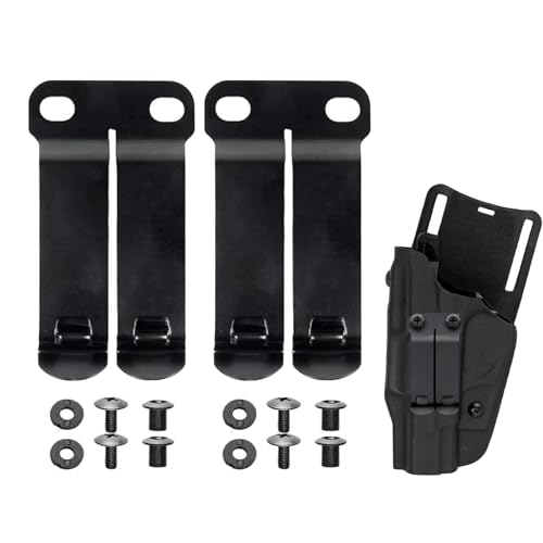 2 Pack Metal Belt Clips for Kydex Knife Sheath, Pocket Belt Clips Kydex OWB/IWB Holster Clip Kit, Belt Knives Holster Clips Mounting Hardware Replacement Outdoor Knife Accessories