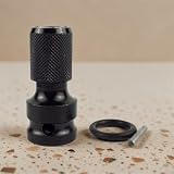 1pc Electric Wrench Drill Chuck Conversion Head – Hex Head 1/2 Turn 1/4 Expansion Bit, Durable Metal Construction with Textured Grip for Secure Workpiece Handling