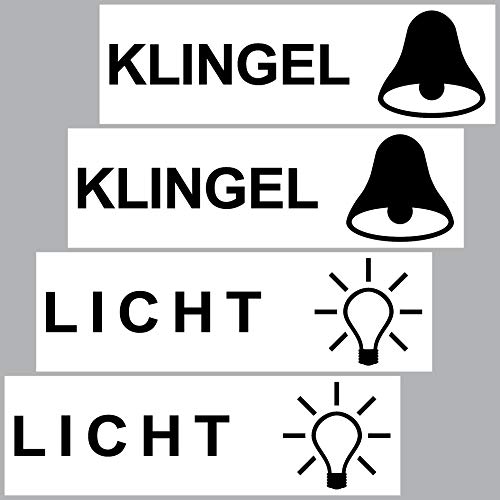 GreenIT 4 Stück Aufkleber Sticker Licht Klingel Briefkasten Schalter Haustür Cover