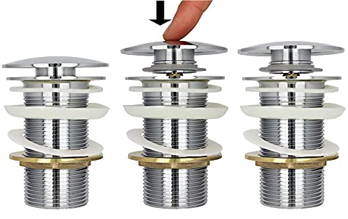 Desagüe push button cromado para fregadero de cocina y lavabo moderno 4
