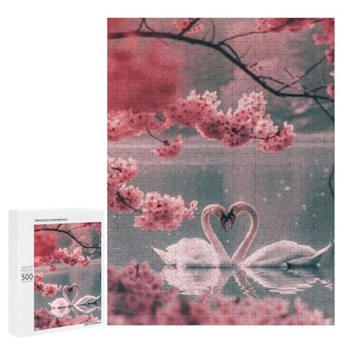 Puzzles pour adultes cœur de cygnes cadeau d'anniversaire et Noël