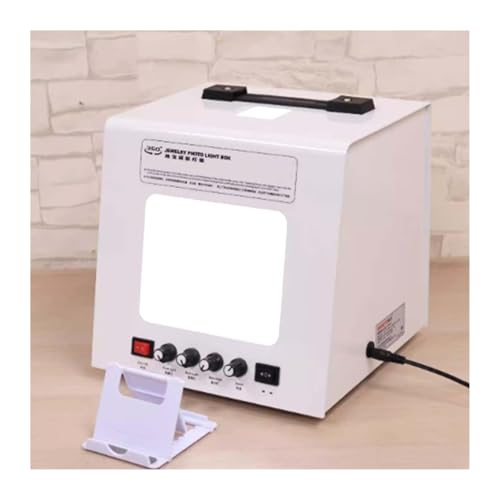 Lbxlhr Portable Mini Photo Studio Photography Light Box Softbox, with 360° Electric Turntable,3000-5500k Color Temperature Adjustable, for Jewelry Photography Video(TB200)