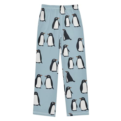 Boys' Pants Black Cartoon Penguin Blue Long Bottoms Jogger Pants Elastic Waist Trousers with Pockets S-XL