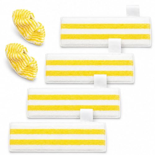 6 Piezas para Kärcher EasyFix SC 2 SC 3 SC 4 SC Boquilla Limpiadora de Vapor Paños Recambio Kit, Con 4 Paños De Suelo Y 2 Fundas De Boquilla De Mano, Boquilla Microfibra Paños