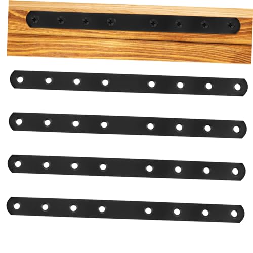 IWOWHERO 4-Pack Stainless Steel Flat Bar Metal Plates Straight Brace Fixing Brackets for Furniture