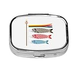 ピルケース 鯉のぼり 和風 和柄 薬ケース 2段分割 薬入れ 錠剤ケース 習慣薬箱 軽量 長方形 耐久性 飲み忘れ防止 携帯型 コンパクト