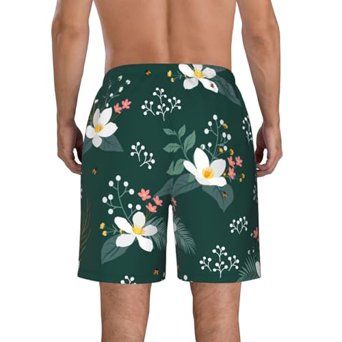 Men's Beach Shorts Swim TrunksFun Patterns Floral Pattern Print for Surfing Running Summer Vacation3