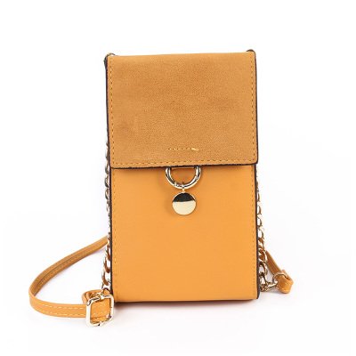 Mini Leather Crossbody Purse, Multipurpose Cellphone Pouch Wallet Bag (Yellow)