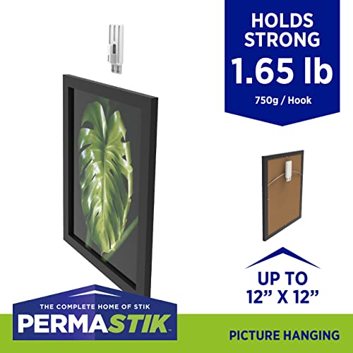Image of PermaStik Picture Hanging Kit Includes Removable Adhesive Hooks, 9 Small, White