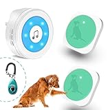 YisTech Dog Doorbell for Potty Training Wireless Doggie Door Bell with Warterproof Touch Button/Bells for Dogs to Ring to Go Outside 1 Receiver+2 Transmitter+1 Training Clicker