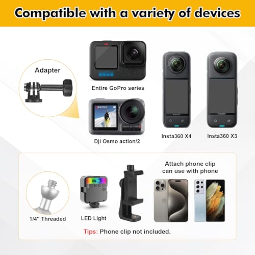 Magnetic Camera Mount fit for GoPro Hero 13/12/11/10/9/8/7/6,Insta360 X4/X3/Ace/Ace Pro,DJI Action5/4/3/2,Akaso,Strong M - Additional View