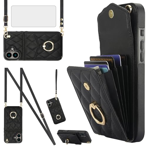 Coque de téléphone portable pour iPhone 16 étui portefeuille complet