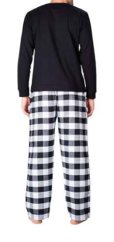 Men's Pajama Set Sleepwear Pjs Lightweight Long Sleeve Crewneck Shirts and Fleece Bottoms Soft Comfy Sleep Sets3