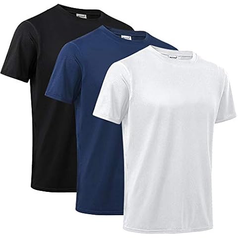 MeetHoo Men’s Athletic T Shirts, Quick Dry Workout Short Sleeve Shirt Gym Tops for Sport Running - Multi - Medium Cover