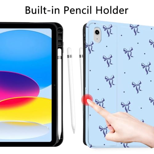 Coque iPad 11 antichoc avec porte-crayon antidérapant bleu chic - 3