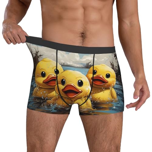 Cute rubber ducks yellow mens boxer briefs men's underwear stretch comfort soft boxer for men s-xxl4