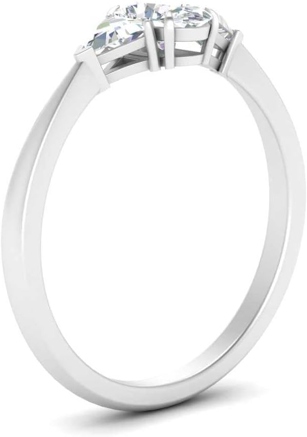 Choose Your Gemstone Trillion Cathedral Ring Sterling Silver Oval Shape 3 Stone Engagement Rings Ornaments Surprise for Wife Symbol of Love Clarity Comfortable US Size 4 to 12