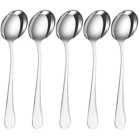 PEBBLE HUG 4Pcs Elegant Stainless Steel Soup Spoons Cover