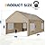 JAMFLY 10x20 ft Heavy Duty Carport with Roll-up Windows & Removable Sidewalls & Doors – Portable Garage Canopy with All-Season Tarp, Sandbags for Car, Truck, Boat, Motorcycle, Khaki