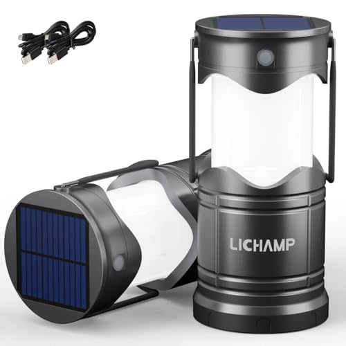 Lichamp Solar Camping Lantern 2-Pack
