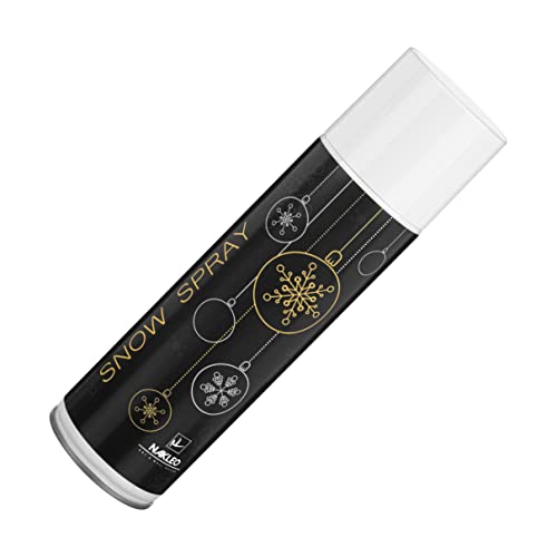 Nakleo Spray Neige Artificielle pour Noël Décorations, 250 ML Blanc, Fausse Neige Décorative pour Vitre et Pochoirs de Fenêtre et Arbre de Noël Effet, Flocons de Neige, DIY Bricolage Artisanat