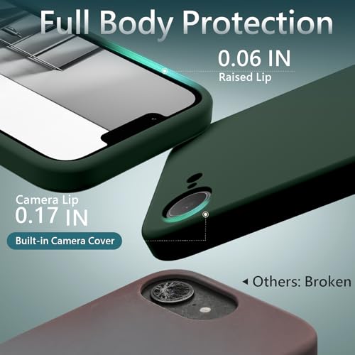 Image of FireNova Magnetic for iPhone 17e Case /iPhone 16e Case, Compatible with MagSafe, [Silicone Camera Protection] Microfiber Lining Phone Case, 6.1 inch, Alpine Green