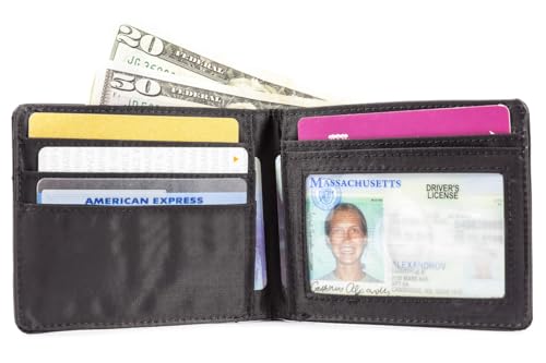 Big Skinny Men's RFID Blocking Bifold Wallet (Black)4