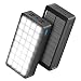 Produktbild Solar Powerbank 26800 mAh externer Akku, Schnellladung und 32 LED -Lampen, Power Bank Solar Ladegerät Handy Akkupack für Camping Outdoor Kompatibel mit Phone | Android (schwarz)