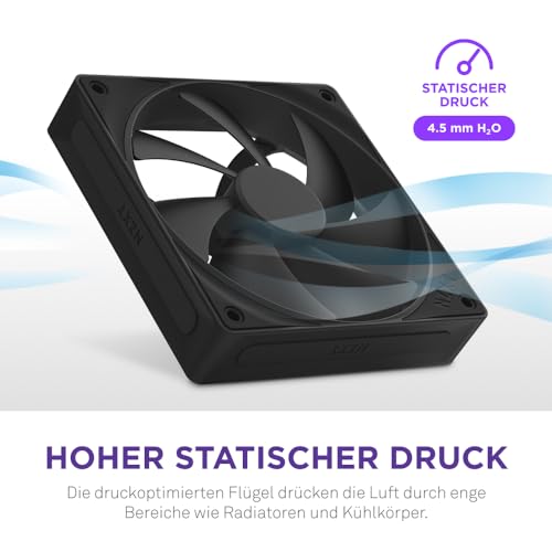 NZXT F120P - 120mm Static-Pressure PC-Lüfter - Schwarz – Ansicht 2