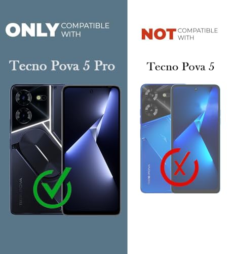 Image of Jkobi Back Cover for Tecno Pova 5 Pro 5G (Silicone Clear Shockproof Case with Camera Protection | Soft and Flexible | Transparent)