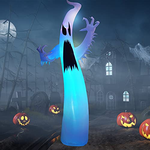 12Ft Halloween Inflatables Ghosts Dekoration mit LED-Lichtern, EBANKU Halloween Geist Inflatables Dekor für den Innen und Außenbereich Halloween Dekoration Highlights von Halloween und Horrorpartys