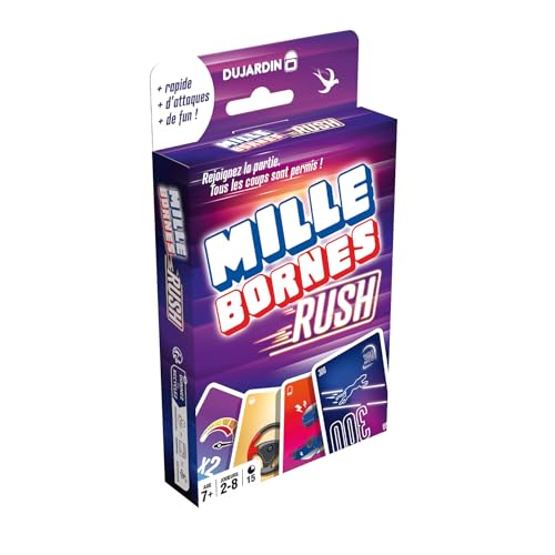 Dujardin – Mille Bornes Rush – Jeu de société – Jeu de cartes – Atteignez les 1000 bornes en premier – A jouer en Famille ou entre Amis – 2 à 8...