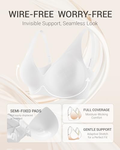 Image of Gailife Deep V Jelly Bras for Women No Underwire Wireless Seamless Push Up Bra Comfort Support Plunge Bralette Full Coverage