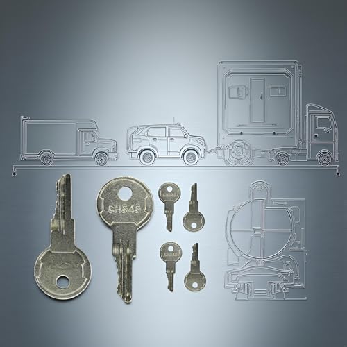Image of 6Pcs Silver CH545 Keys Compatible with Truck Trailer RV Campers Car Hauler Tool Boxes Safety Cabinets Paddle Handle Lokes, RV Locks