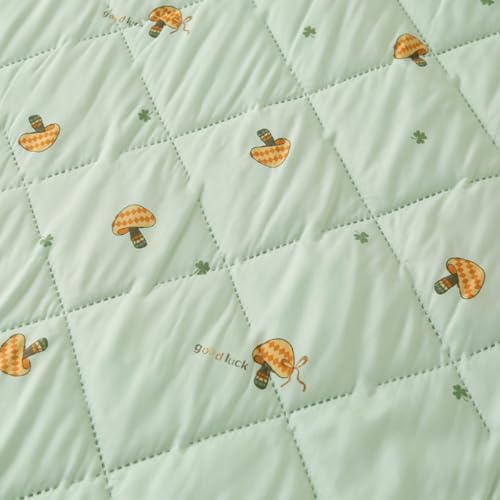 Edredon verano de microfibra Highdi colcha ligera reversible verde 200x230cm para cama doble 4