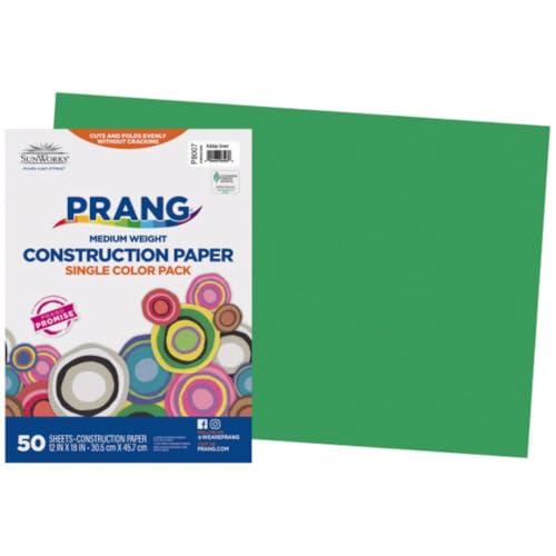 Image of Prang Construction Paper, 12 inch x 18 inch, Holiday Green, 50 /Pack, 25 Packs | Formerly SunWorks, Class Pack, 1250 Sheets Total, P8007